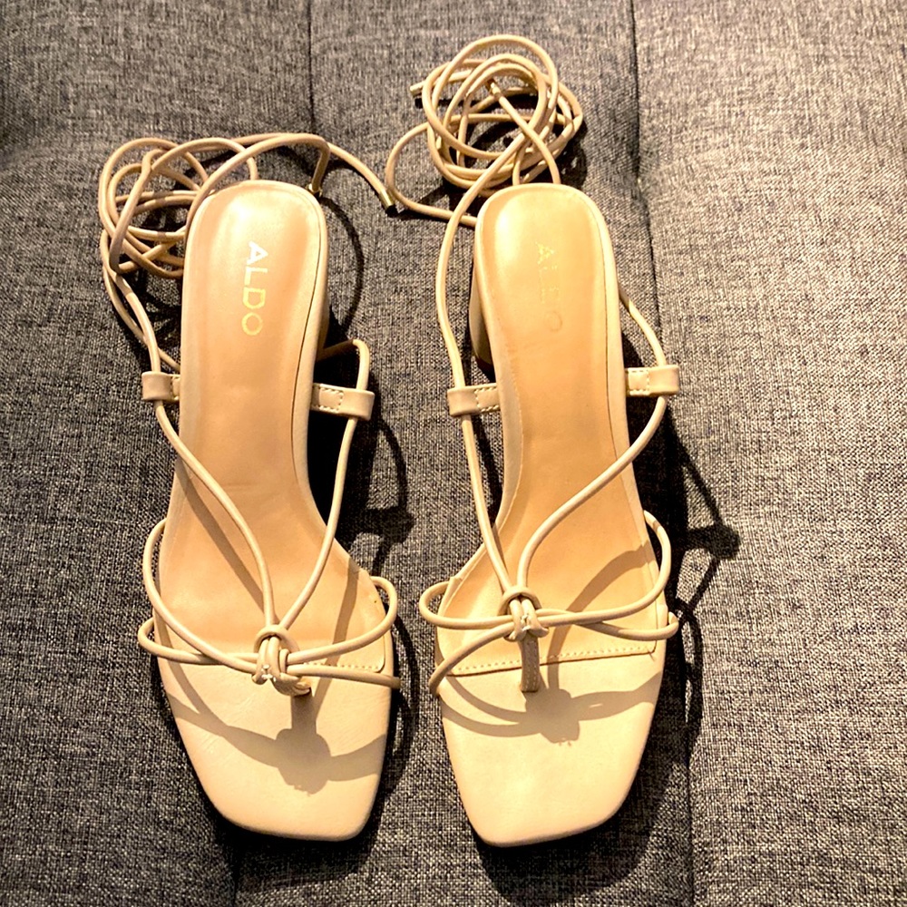 Aldo strappy low heels, size 6